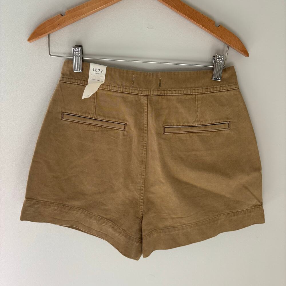 NWT AE77 Premium Military Shorts High Waisted Tan Khaki Size 26 - Picture 9 of 9